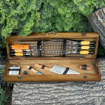 Bbq Gift Set Skewers Handcrafted Wooden Shashlik Kit, Professional Grill. Fixed Price $171.00.
