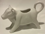 Creative Co-op White Cow Creamer Pitcher With Tail Handle Nose Spout. Fixed Price $11.00.