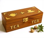 Handcrafted Rosewood Tea Box, 3-COMPARTMENT Bag Organizer, Natural D.... Fixed Price $46.29.
