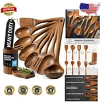 Elite 10-PIECE Teak Wood Kitchen Utensil Set Ergonomic Comfort Grip, Non-stick. Fixed Price $80.99.