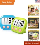 Versatile Digital Classroom Timers 2-PACK Memory Setting & Easy Setup. Fixed Price $11.99.