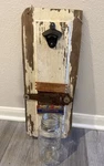 Vtg Rustic Wall Mounted Wooden Bottle Opener With Glass Jar Catcher. Fixed Price $19.90.