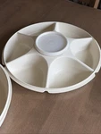 New Tupperware Dip Snack Relish Divided Serving Tray W/lid 1665-2 1667-10. Fixed Price $28.99.