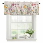 Kitchen Curtain Valance, Flower Leaves Spring Floral Vintage Botanical Short .... Fixed Price $15.76.