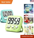 Large Screen Countdown Timers For Kids & Cooking Battery Included, 2-PACK. Fixed Price $11.99.