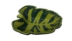 Boston Warehouse Ceramic Serving Bowl Dish Green Leaaf Shaped Hand Painted 7"X3". Fixed Price $19.79.