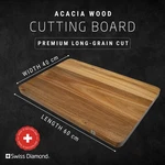 Swiss Diamond, Long Grain Acacia Wood Cutting Board 24" 16" New Box. Fixed Price $79.00.