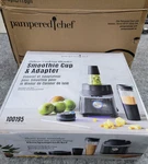 Pampered Chef 100125 Deluxe Cooking Blender - Black W/ Smoothie Adapter (100195). Fixed Price $324.99.