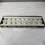 Vtg Norpro Porcelain Corn Holders Set Of White Stainless Steel Prongs 5408 Nib. Fixed Price $15.00.