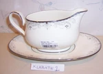 New Noritake Venetian Scroll Gravy Boat & Liner (tray Under Plate) - Box. Fixed Price $30.00.