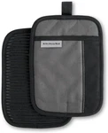Kitchenaid Beacon Two-tone Pot Holder 2-PACK Set, Contour Silver/matte Black, 7". Fixed Price $46.81.