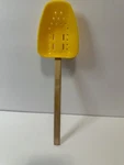 Creuset Yellow Silicone Slotted Spatula Scoop Wooden Handle Clean. Fixed Price $11.69.