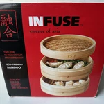 Infuse Escence Of Asia Two Tier 10.25" Bamboo Steamer Basket *new* Dumpling. Fixed Price $30.00.