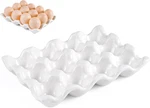 Ceramic 12 Cups Egg Tray - Dozen Porcelain Holder Container Keeper Storag. Fixed Price $18.07.