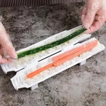 New Sushi Maker Rice Mold Kitchen Diy Easy Chef Set Mould Roller Cutter. Fixed Price $16.64.