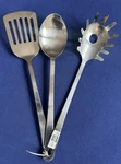 Ikea Stainless Steel Utensil Set Slotted Spatula, Spoon, Pasta Server 13". Fixed Price $13.25.