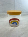 Vintage Brockway Glass Jar Rainbow Yellow Plastic Lid 2106 Kitchen Storage. Fixed Price $9.99.