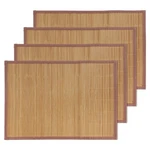 Brown Placemats With Fabric Border Bamboomn. Fixed Price $18.05.
