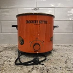 Vintage Crockery Kettle Orange Slow Cooker Pot Kmart 3.5 Qt Stoneware Works. Fixed Price $17.85.