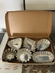 New Set Of 36 Vintage Swedish Metal Tartlet Tins Shapes Original Recipe Box. Fixed Price $32.95.