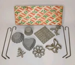 Rosette Vintage Iron Cookie Making 12 Piece Baking Kitchen Holiday Christmas. Fixed Price $18.99.