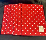 Red Polka Dot Dunroven House Tea Towels. Fixed Price $24.00.