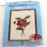 Vintage Paragon Fun With Needlepoint Embroidery Kit Poppy Flowers # 5105. Fixed Price $9.99.