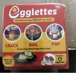 Nib Egglettes Cooker Hard Boiled Eggs Shell Non Stick - 6 Pack. Fixed Price $9.99.