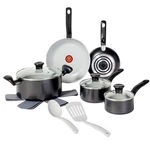 T-fal 12PC Simply Ceramic Cookware Set Black. Fixed Price $64.99.
