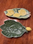 Olfaire Majolica Leaf Plate Lemon Handle Portugal. Fixed Price $29.99.