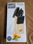 Gibson Home 13 Piece Kitchen Knife Cutlery Set And Wood Storage Block New. Fixed Price $10.00.
