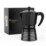 Espresso Maker 6 Cups Moka Pot,aluminum Coffee Percolator, Black. Fixed Price $16.99.