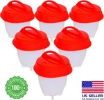 6PC Silicone Egg Cooker Hard Boiled Non-stick Shell-free Poacher Cups Boiler. Fixed Price $9.99.