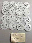 The Pampered Chef Cookie Press #1525 Replacement Parts 16 Piece Disks Discs. Fixed Price $6.79.