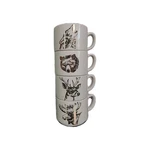 Cabelas White River Stacking Coffee Tea Mug Rack Deer Bear Wolf Moose Set 4. Fixed Price $19.99.