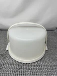 Vtg Tupperware Cake Carrier W/ Handle. 683-5, 684-1, 624-28. A12. Fixed Price $20.00.