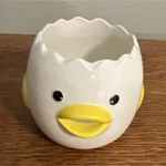 Ceramic Duckling Glazed Novelty Egg Cup - White Yoke Separator. Fixed Price $10.65.