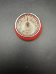 Kikkerland Orange & Red Retro Magnetic Kitchen Timer 55 Minute Wind-up, Tested. Fixed Price $20.00.