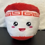 Ramen Noodle Bowl Stuffed Squish Plush Happy Face Furry Red Top Toy Factory 2022. Fixed Price $13.49.
