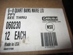 12 (1) Case Carlisle 060230 Translucent Lid For 6-8 Quart Bains Marie Cheapest. Fixed Price $29.99.