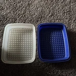 Vintage Blue Tupperware "season Serve" Meat Marinade Container 1518 W/ Lid Usa. Fixed Price $25.00.