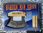 Alaska Ulu Knife With Wooden Display Stand Nip Fruit Cheese Veg Preparation. Fixed Price $5.99.