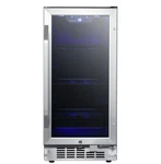 Edgestar 15" Stainless Steel 80 Can Built-in Beverage Cooler CBR902SG. Fixed Price $650.00.