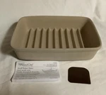 Pampered Chef Stoneware 1342 Small Ridged Baker 9"X6.75 With Box. Fixed Price $28.99.
