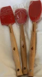 Creuset Silicone Spatula Cherry Red Wood Handle Kitchen Utensils Of 3. Fixed Price $48.99.