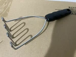 Farberware Stainless Steel Head Potato Masher Black Plastic Handle Grip 9.5 X 4. Fixed Price $6.99.