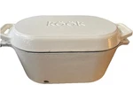 Kook 3.4 Quart Enameled Cast Iron Dutch Oven With Lid White. Fixed Price $38.97.
