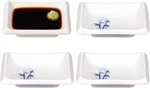 Japanbargain, Set Of 4 Soy Sauce Dipping Bowls, White Porcelain With Blue Bambo. Fixed Price $17.99.