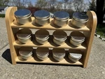 Lipper Beechwood Spice Rack 12 Tin Set W/ Labels & Hardware Kitchen Organizer. Fixed Price $30.00.