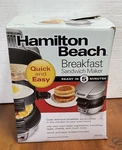 Hamilton Beach Breakfast Sandwich Maker 25475 Electric Silver Black 600W. Fixed Price $20.00.
